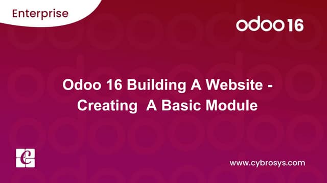 Copy of Odoo 16 Building A Website - Creating  A Basic Module