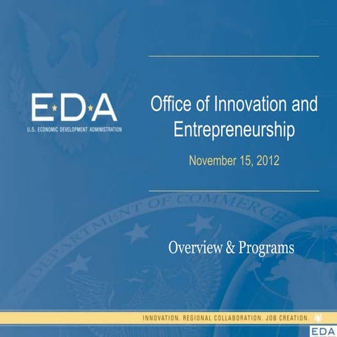 US Office of Innovation and Entrepreneurship  overview  