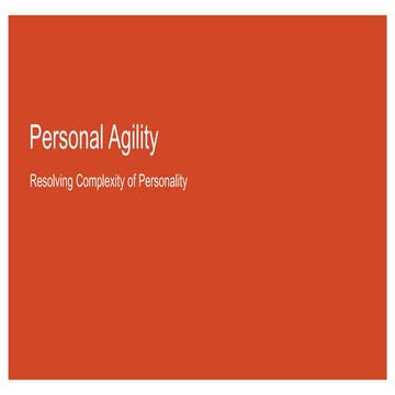 Agile Network India | Personal Agility - Resolving complexity in Personality ...