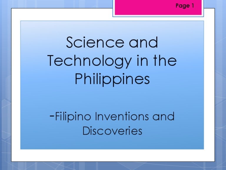 Filipino Inventions And Discoveries