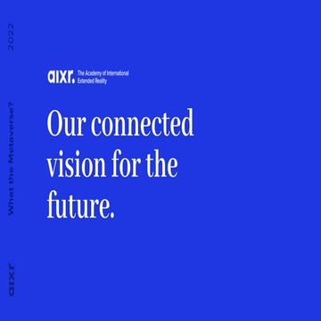 AIXR 2022 Vision