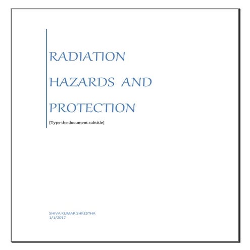 RADIATION HAZARDS AND PROTECTION | DOCX