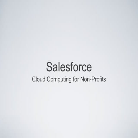 Salesforce - an introduction