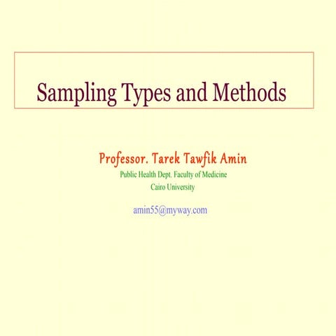 Samples Types and Methods 