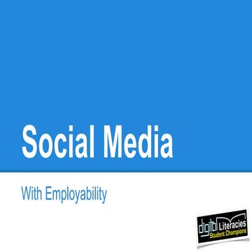 Using Social Media To Enhance Employability