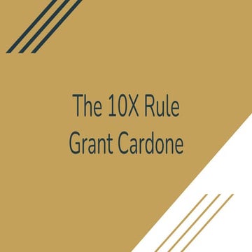 THE 10X BOOK - GRANT CARDONE
