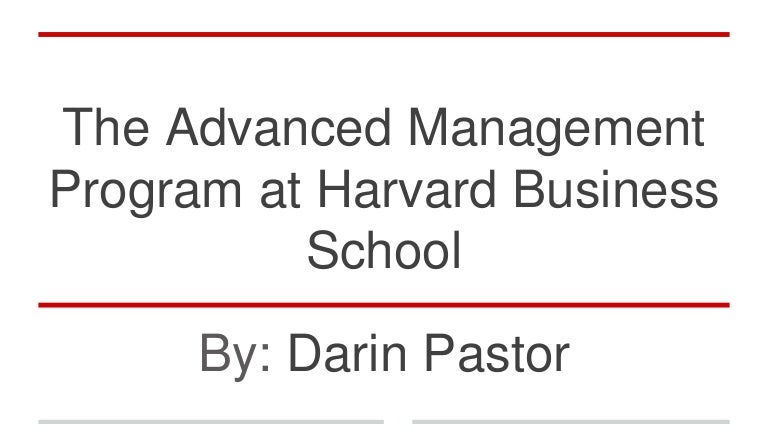 The Advanced Management Program at Harvard Business School