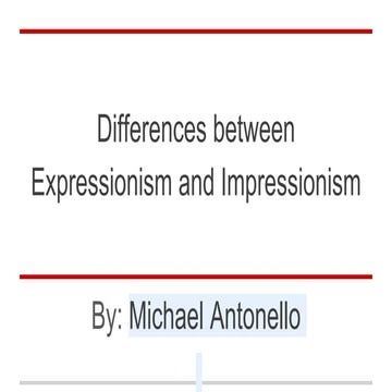 Differences between Expressionism and Impressionism