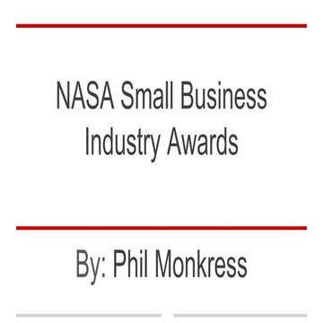 NASA Small Business Industry Awards