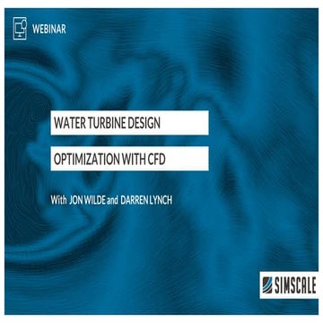 Water Turbine Design Optimization with CFD