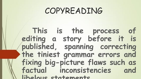 Copy Reading (Campus Journalism) | PPT