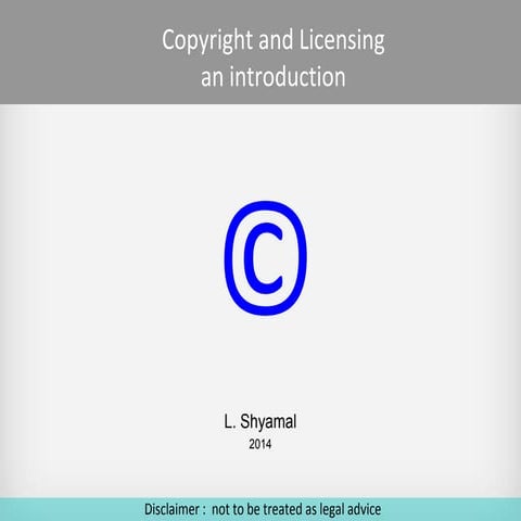 Some basic ideas on Copyright law for Wikipedia users