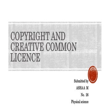 Copyright and creative commons licence