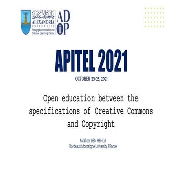 Open education between the specifications of Creative Commons and Copyright