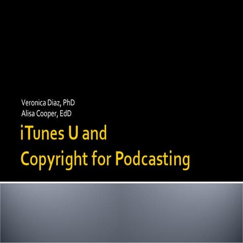 Copyright for Podcasting and iTunes U