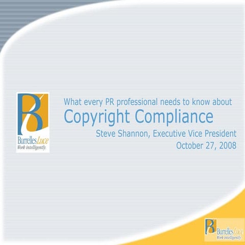 Steve Shannon: Copyright Compliance