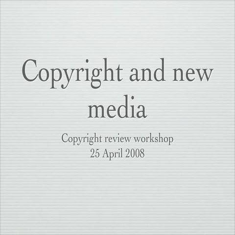 Copyright Review Workshop   Uct April 2008