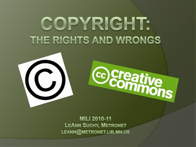 Copyright: Rights and Wrongs