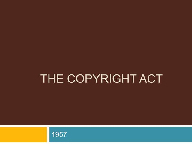 Copyright act 1957