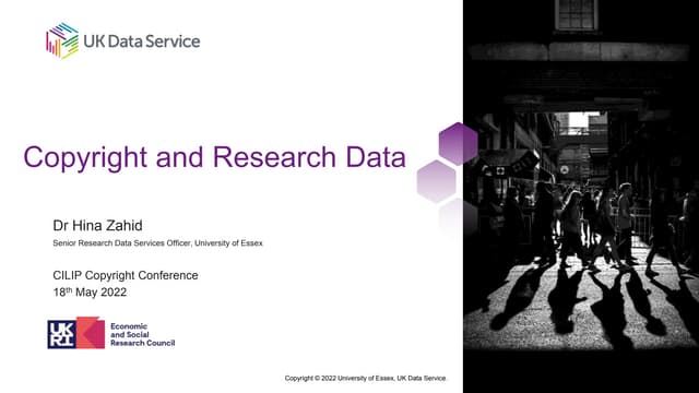Copyright and research data 
