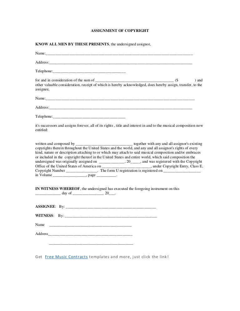 Copyright assignment forms picture