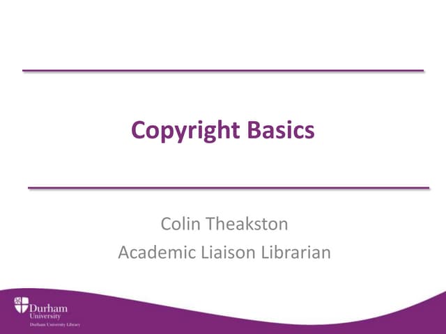Copyright (basics) for Researchers