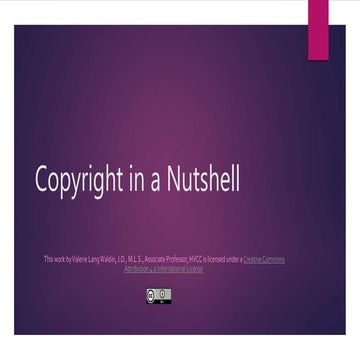 Copyright in a Nutshell