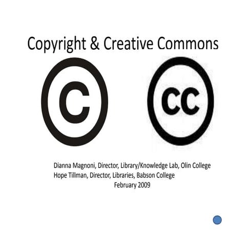 Copyright  and Creative Commons 2009