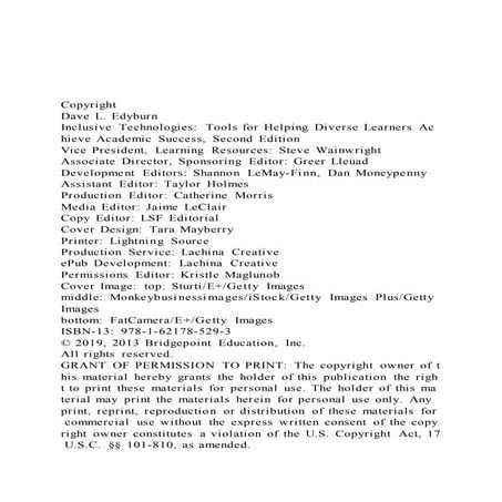 CopyrightDave L. EdyburnInclusive Technologies Tools fo