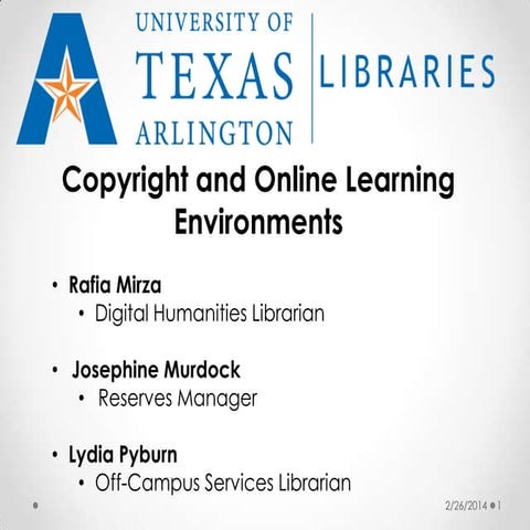 Copyright and Online Learning Environments