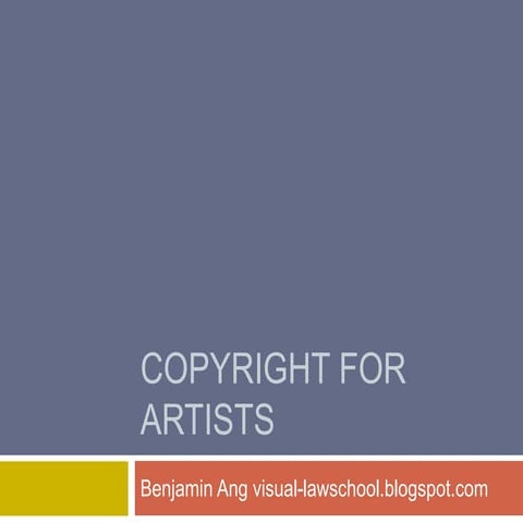 Copyright for Artists - including Creative Commons