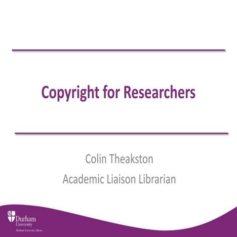 Copyright for researchers