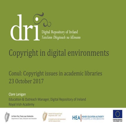 Clare Lanigan - Copyright in digital environments