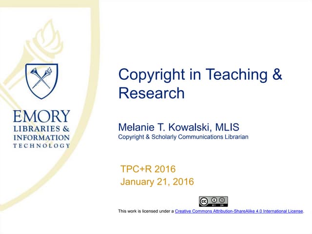 Copyright in Teaching and Research
