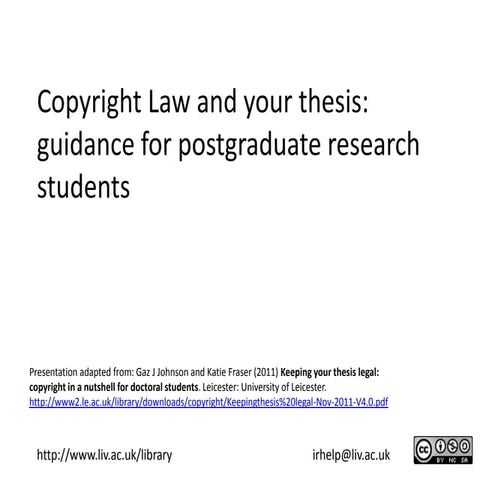 Copyright law and your thesis