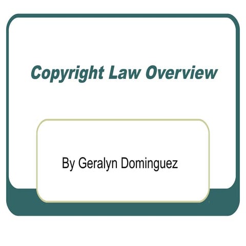 Copyright law overview