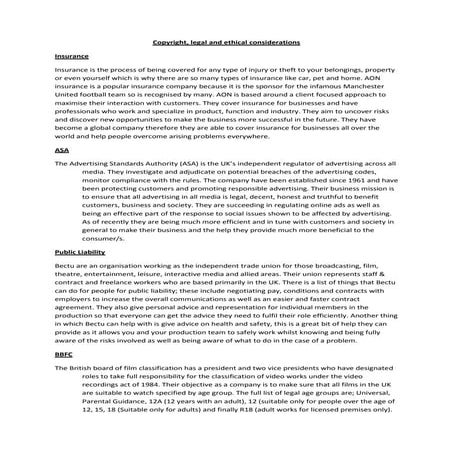 Copyright & legal issues