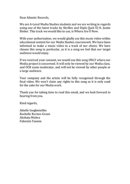 Copyright letters