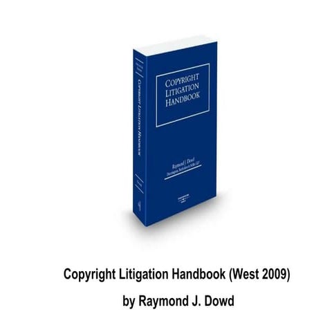 Copyright litigation handbook   contents and overview