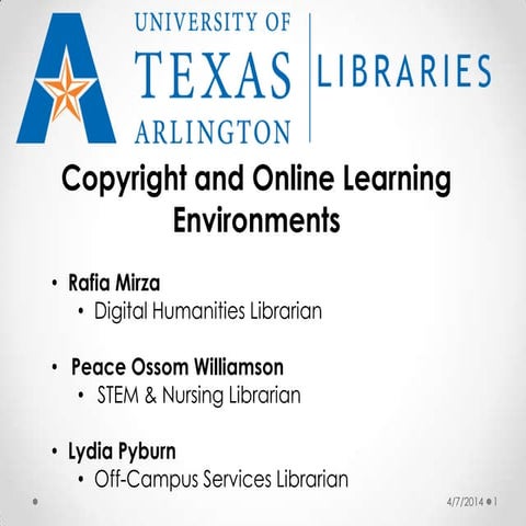 Copyright and Online Learning Environments (Nursing)