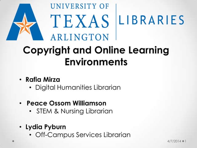 Copyright and Online Learning Environments (Nursing)