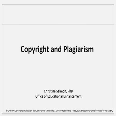 Copyright and Plagiarism