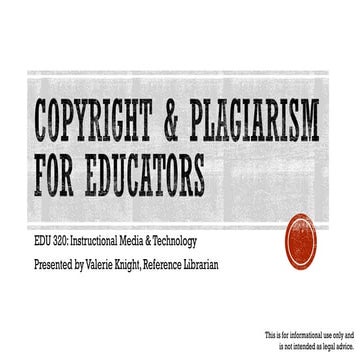 Copyright & Plagiarism for Educators