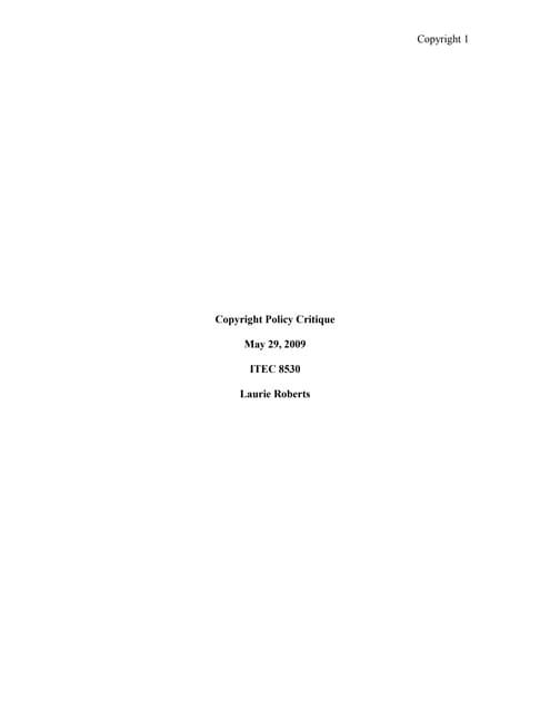 Copyright policy critique