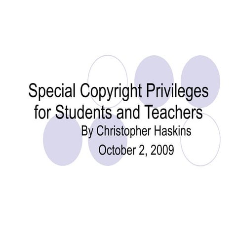 Copyright Privileges