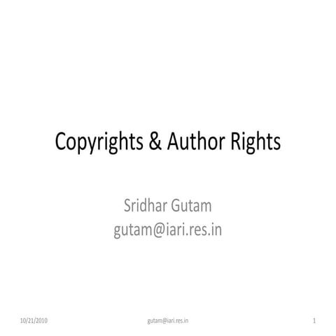 Copyrights and Author Rights