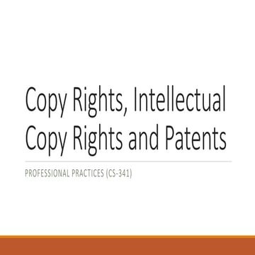 Copy rights, intellectual copy rights and patents
