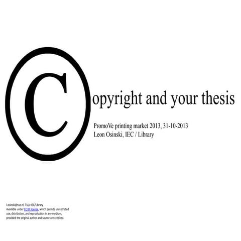 Copyright and your thesis / Leon Osinski