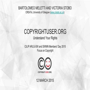 Copyright user presentation