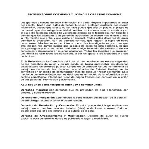 Copyright y licencias creative commons